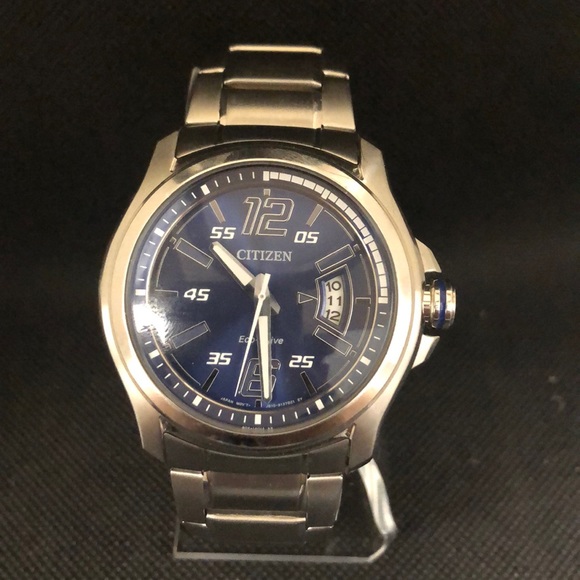 Citizen Men's Watch Eco-Drive Blue Dial Date